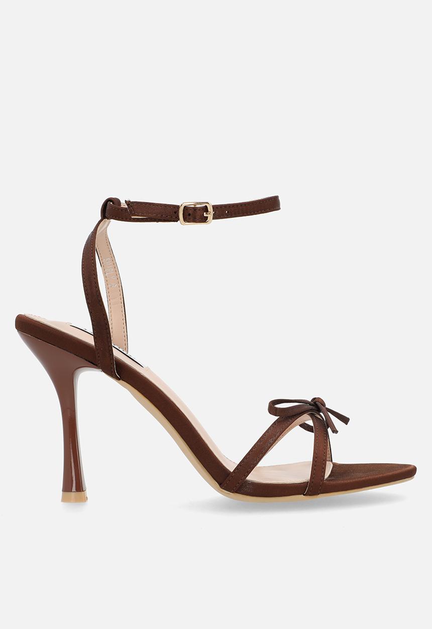 Be Mine - Sharly ankle strap heel - mocha satin