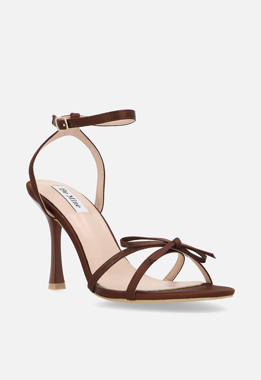 Be Mine - Sharly ankle strap heel - mocha satin