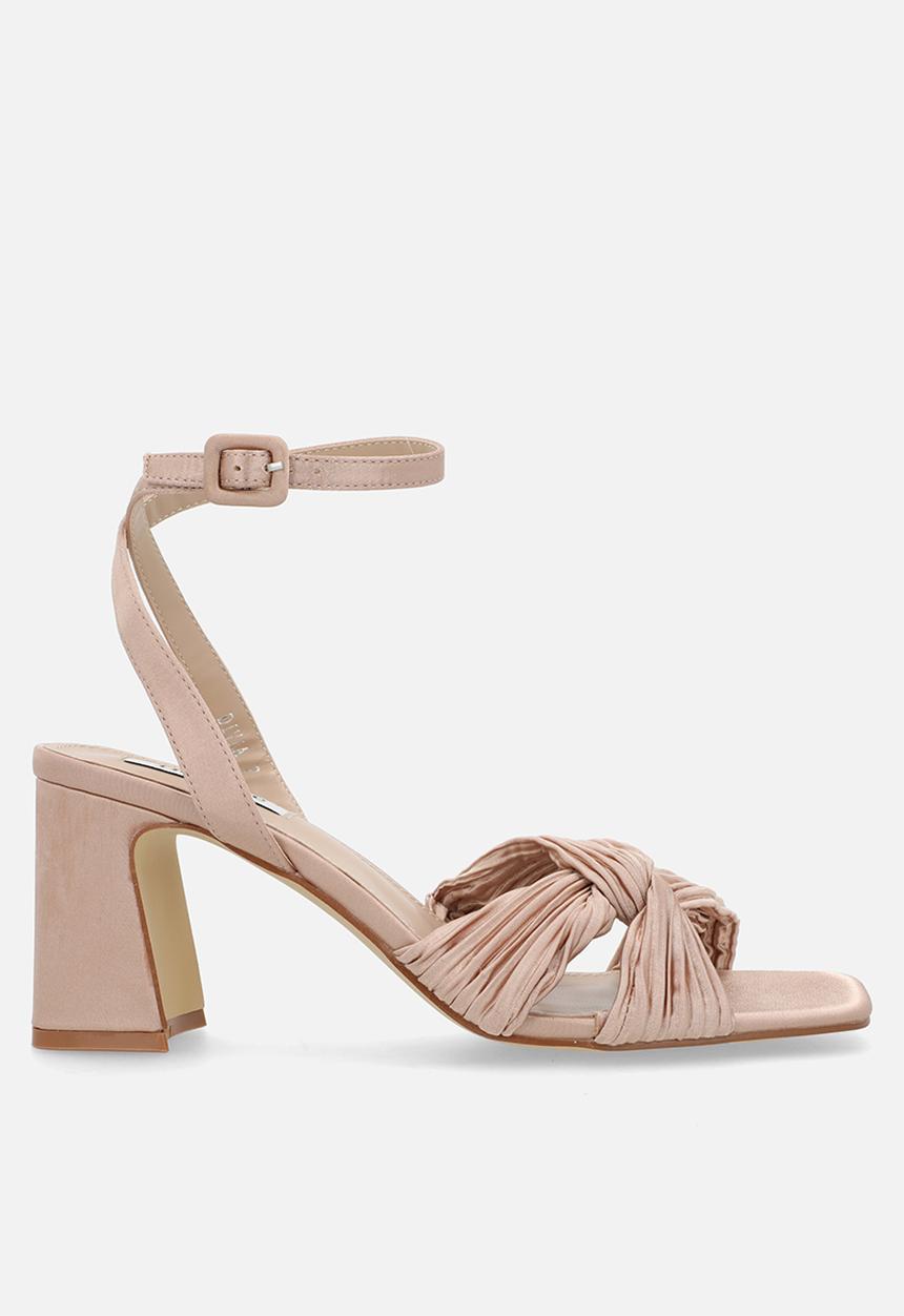 Be Mine - Divaa ankle strap heel- blush satin