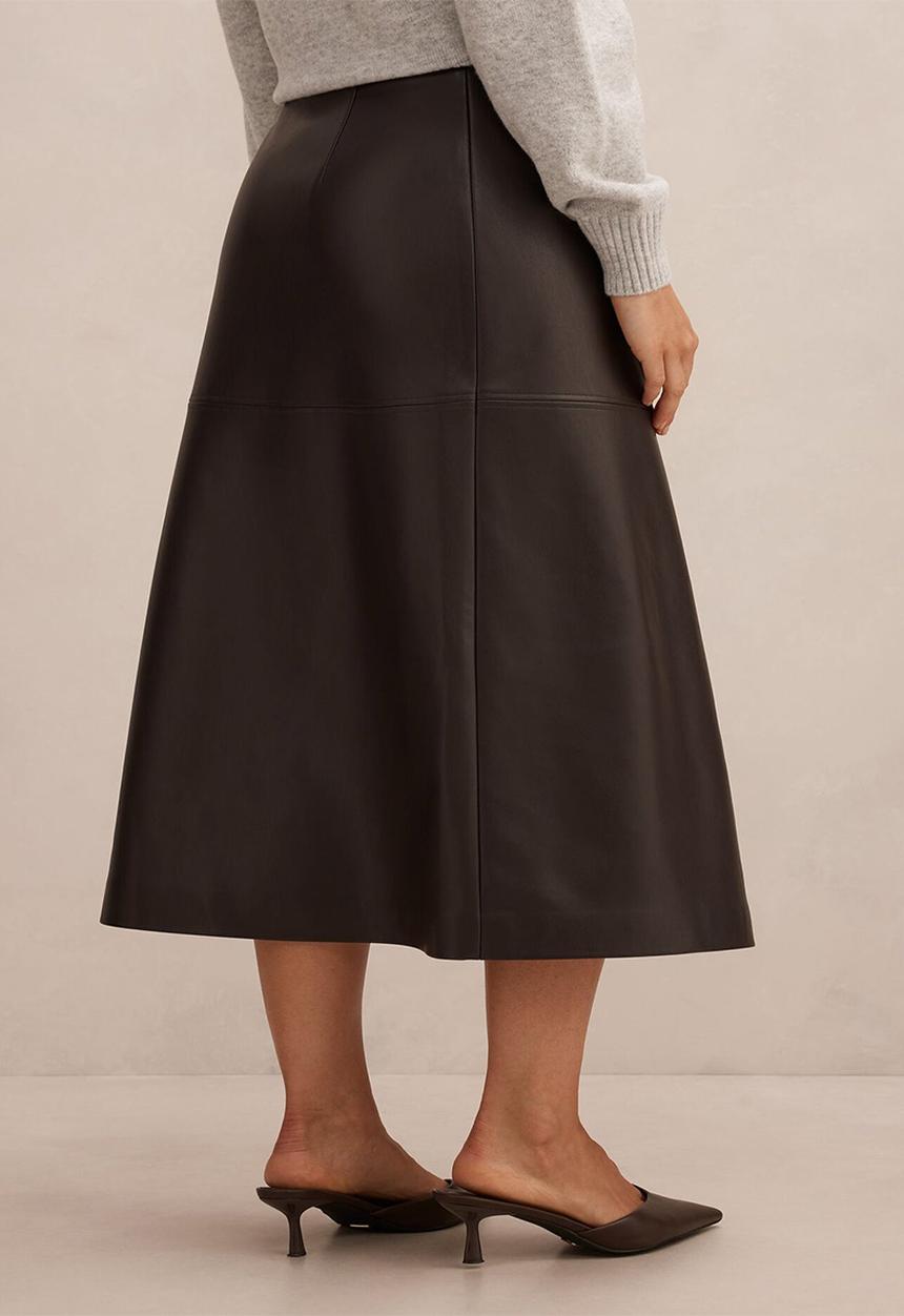 Forever New - Amelia Pu wrap skirt in chocolate