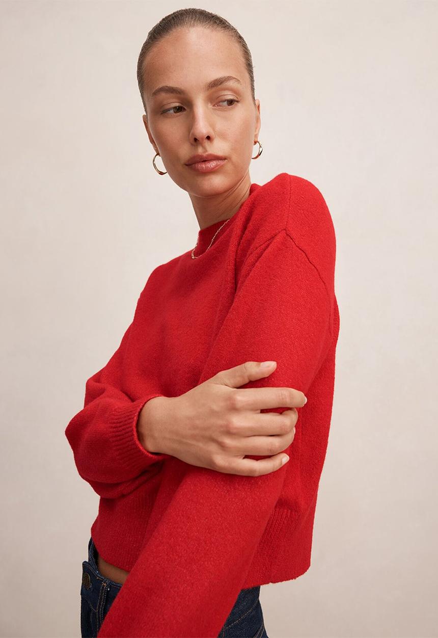 Forever New - Ruby crew neck sweater in salsa