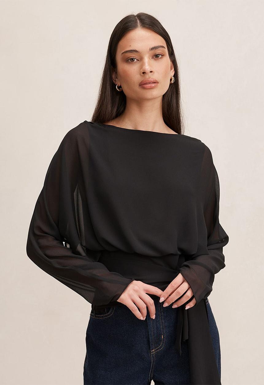 Forever New - Jessie batwing top - black
