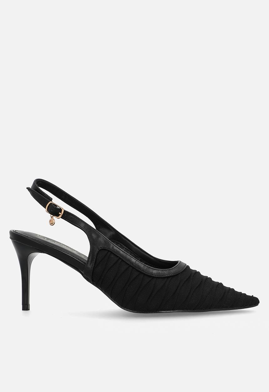 Miss Black - Gallery 7 mesh slingback heel - black