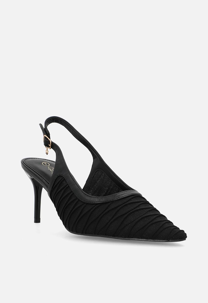 Miss Black - Gallery 7 mesh slingback heel - black