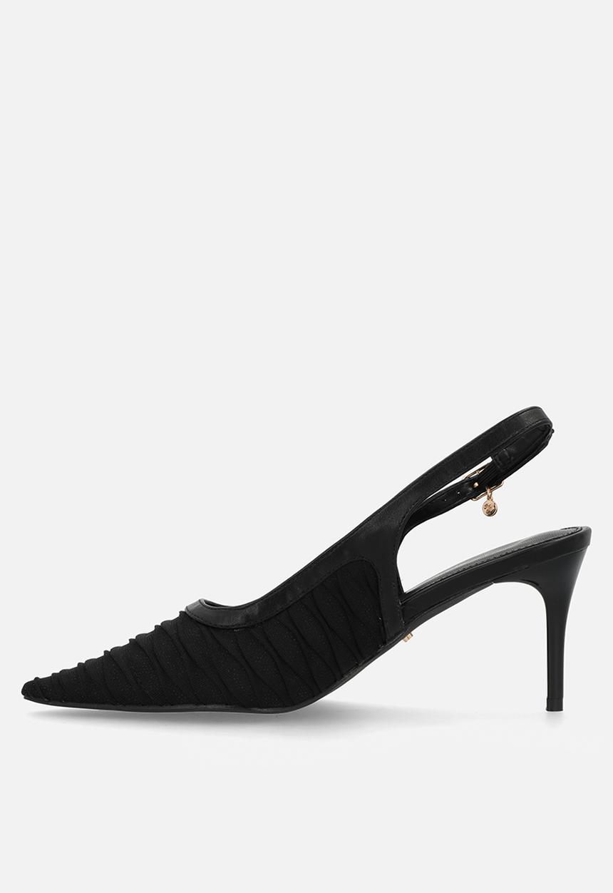 Miss Black - Gallery 7 mesh slingback heel - black
