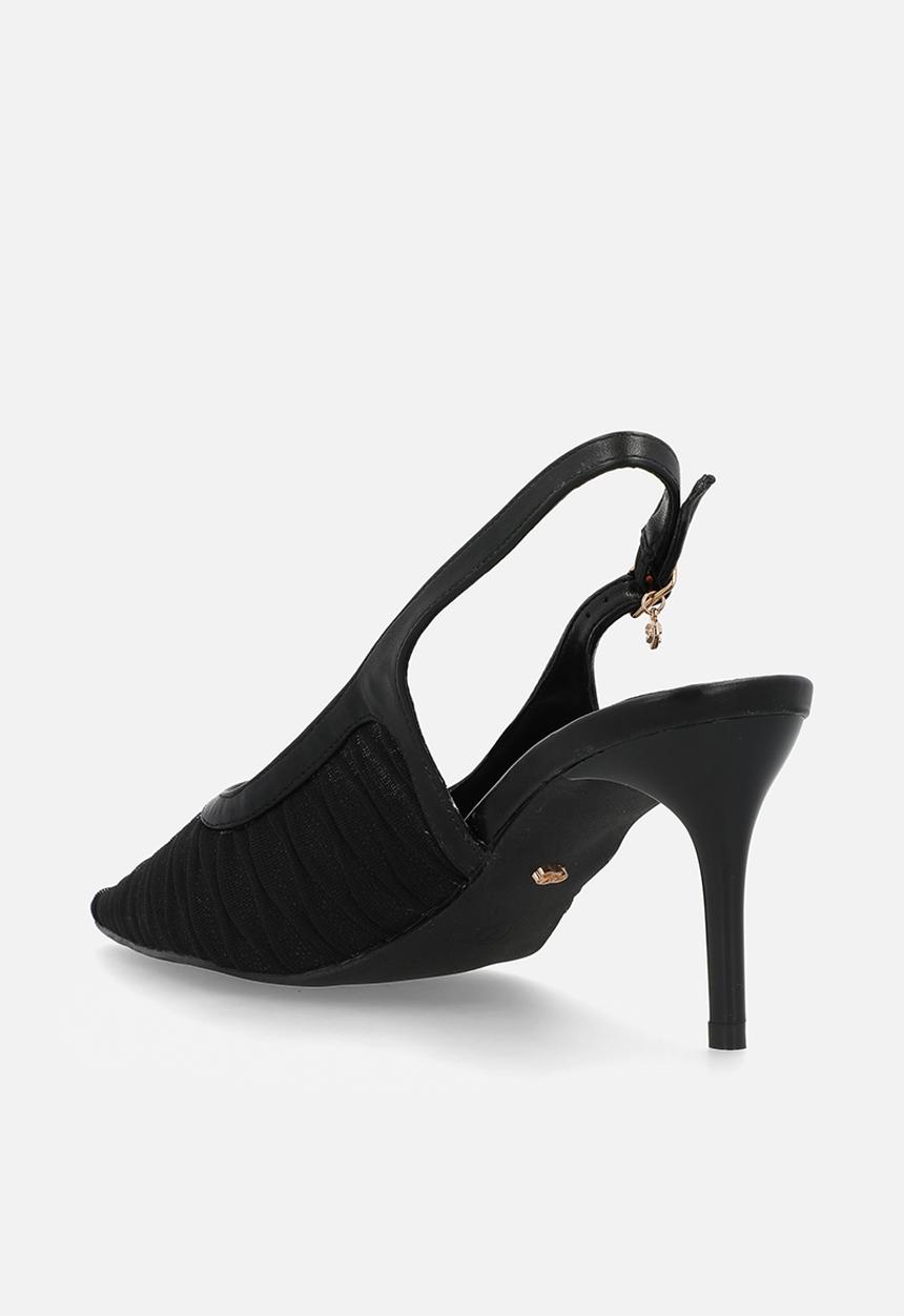 Miss Black - Gallery 7 mesh slingback heel - black