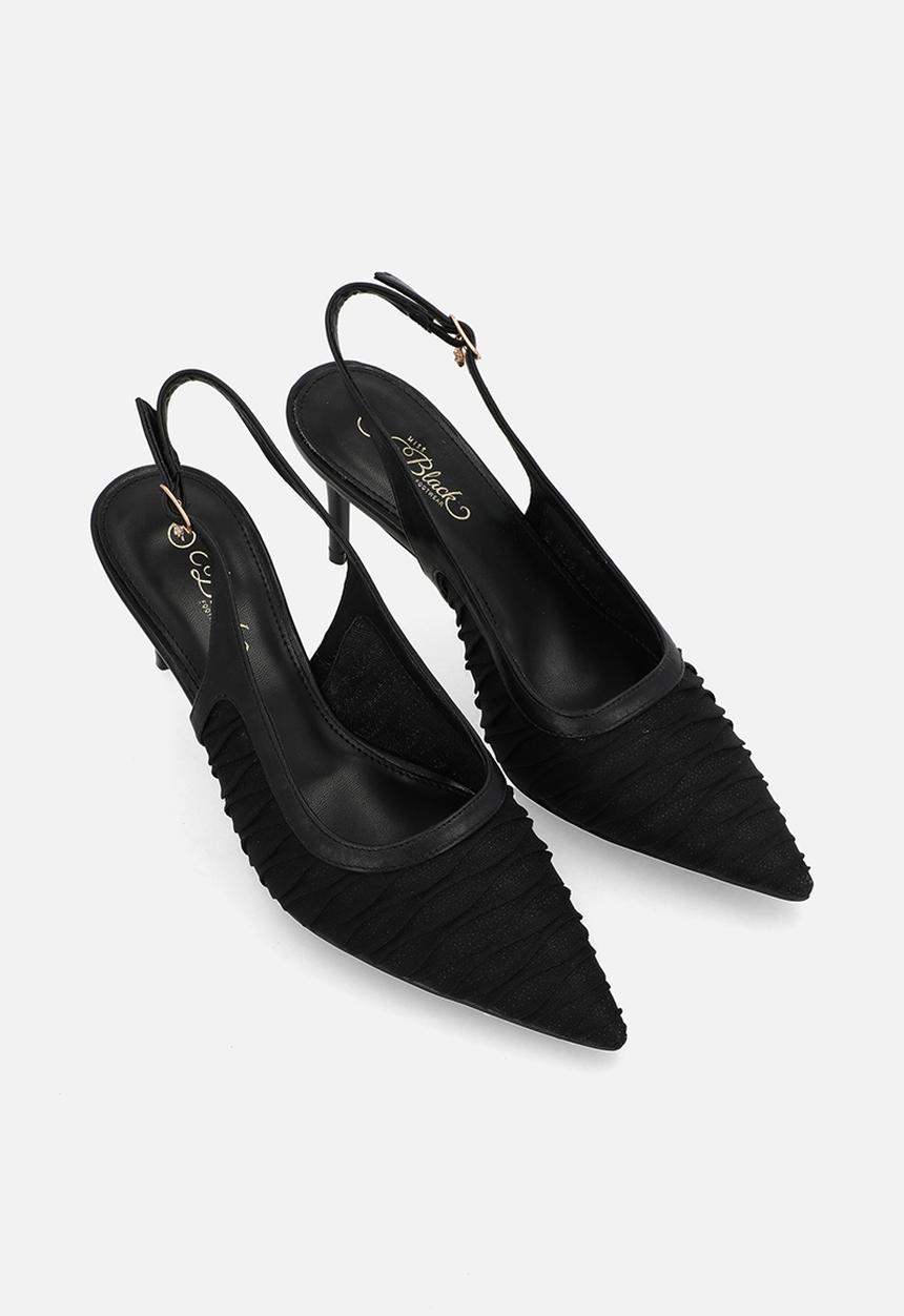 Miss Black - Gallery 7 mesh slingback heel - black