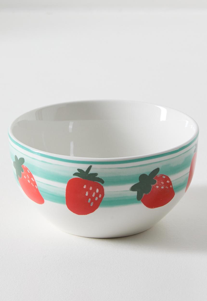 Excellent Houseware - Stawberry  & Stripe Bowl 4pcs Set - 14cm