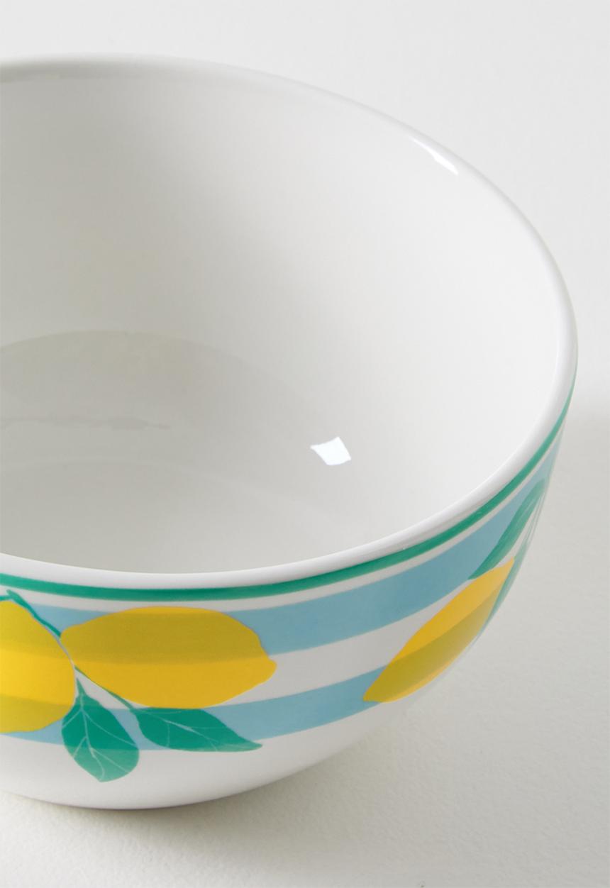 Excellent Houseware - Lemon & Stripe Bowl 4pcs Set - 14cm