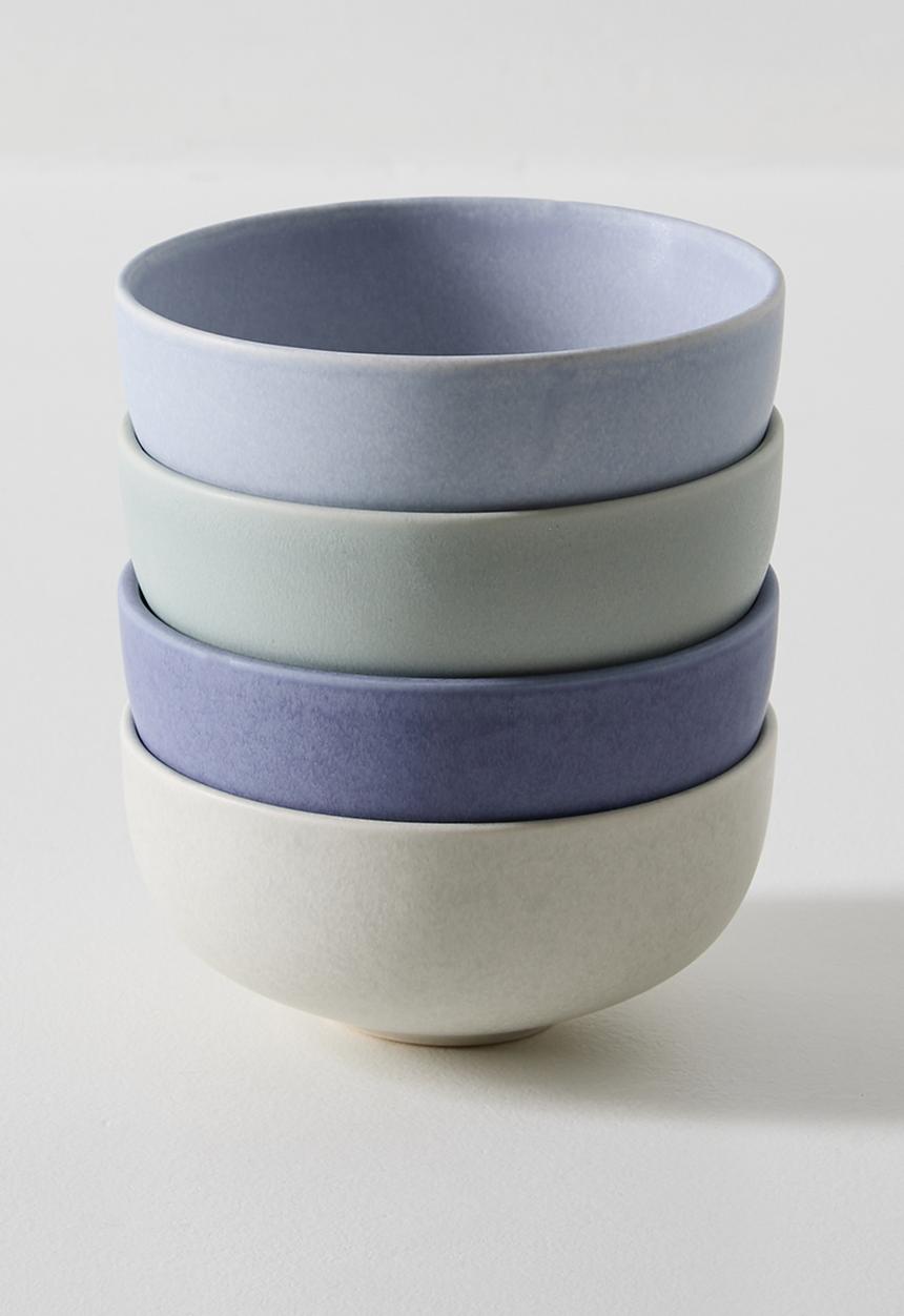 Excellent Houseware - Multi Stoneware Cres  Bowl Set - 250ml 4pcs