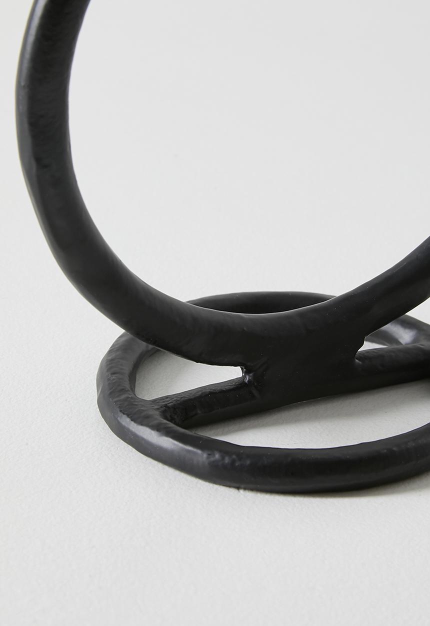 H&S - Round Alu Candle Holder - Black