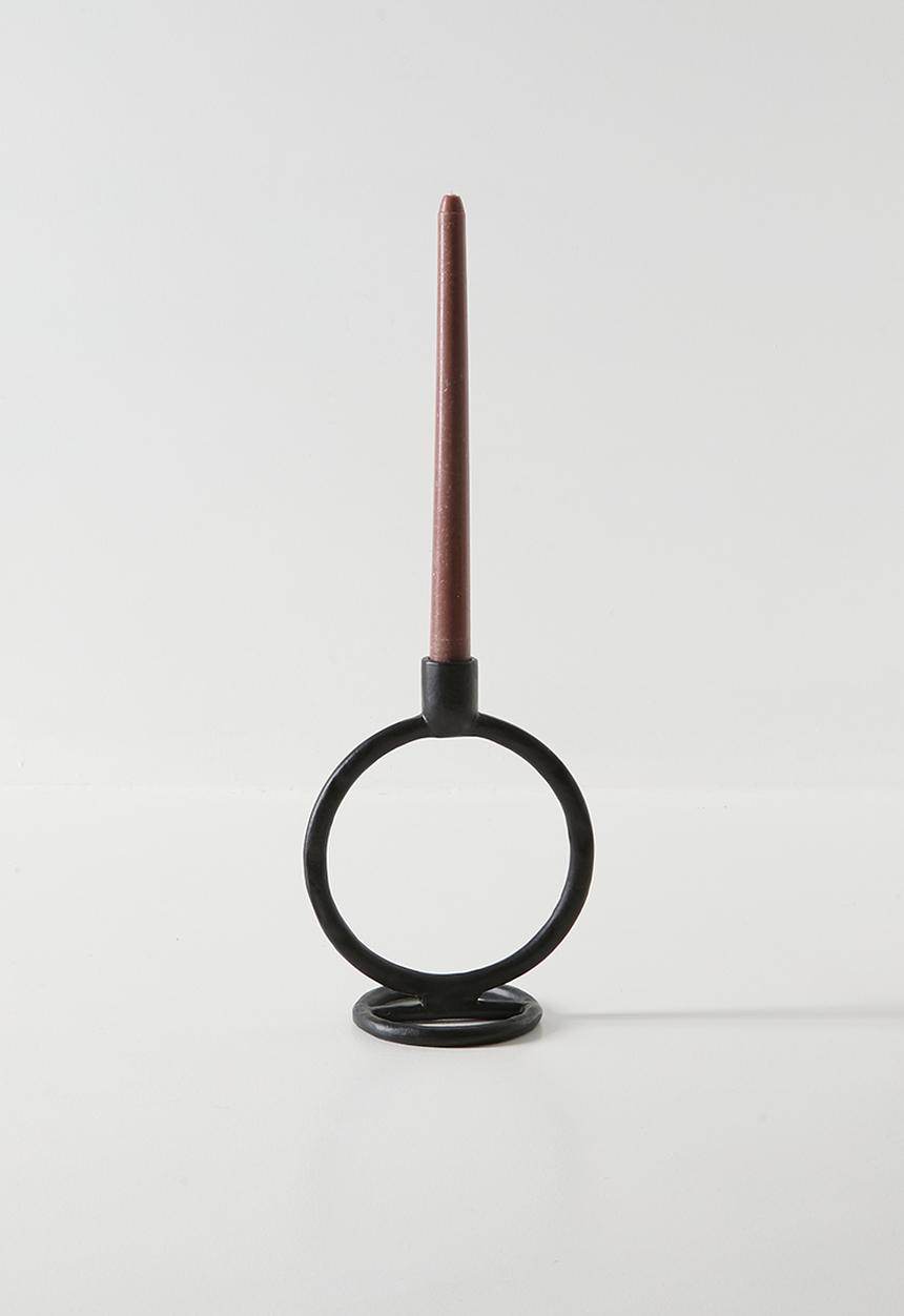 H&S - Round Alu Candle Holder - Black