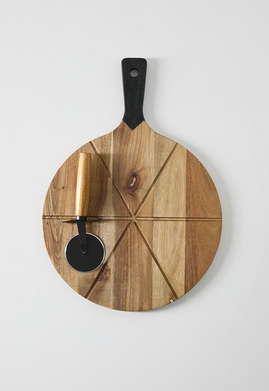 Excellent Houseware - Soho pizza cutting board - Natural