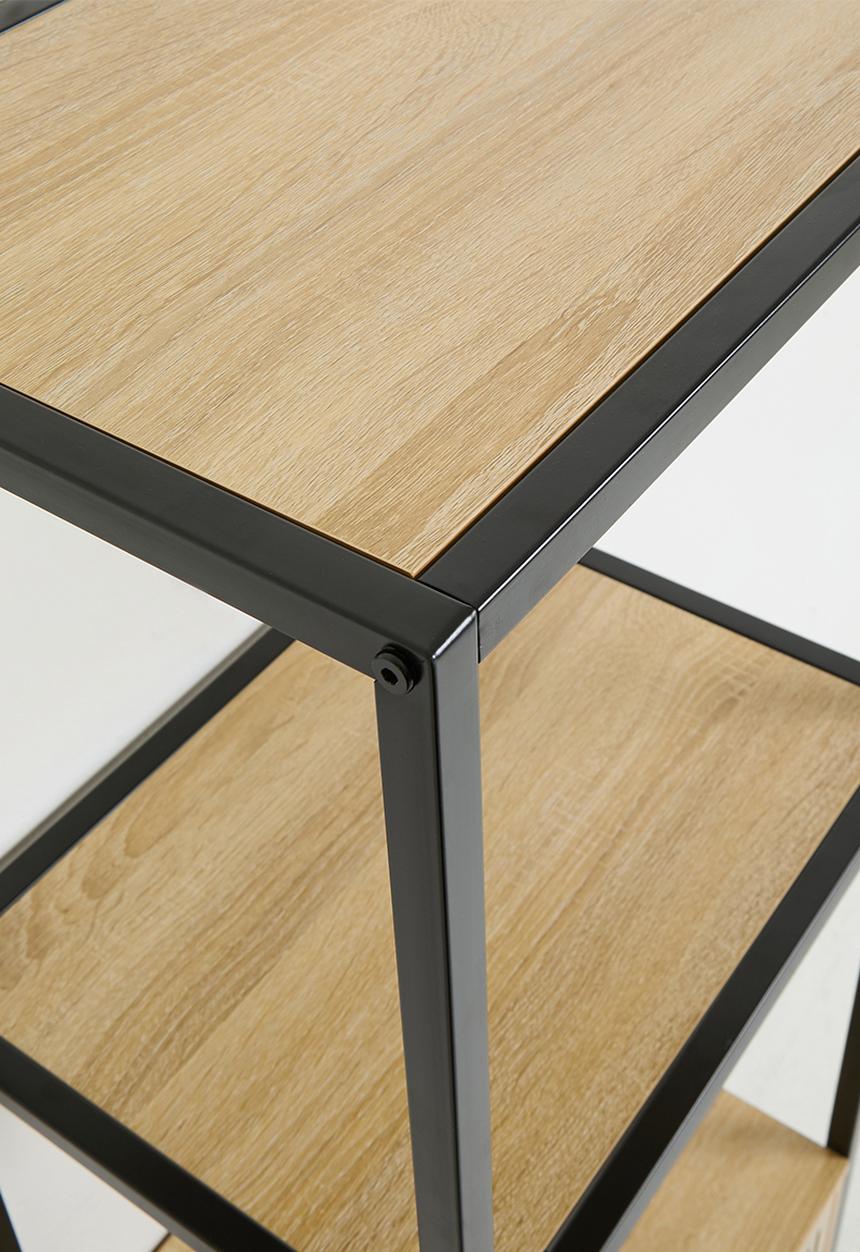 H&S - Tall fluted storage cabinet - black/natural