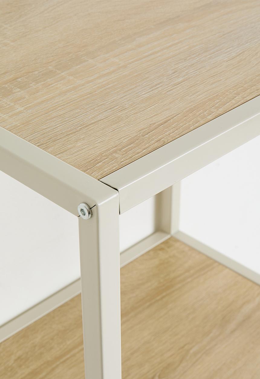 H&S - Tall fluted storage cabinet - white/natural