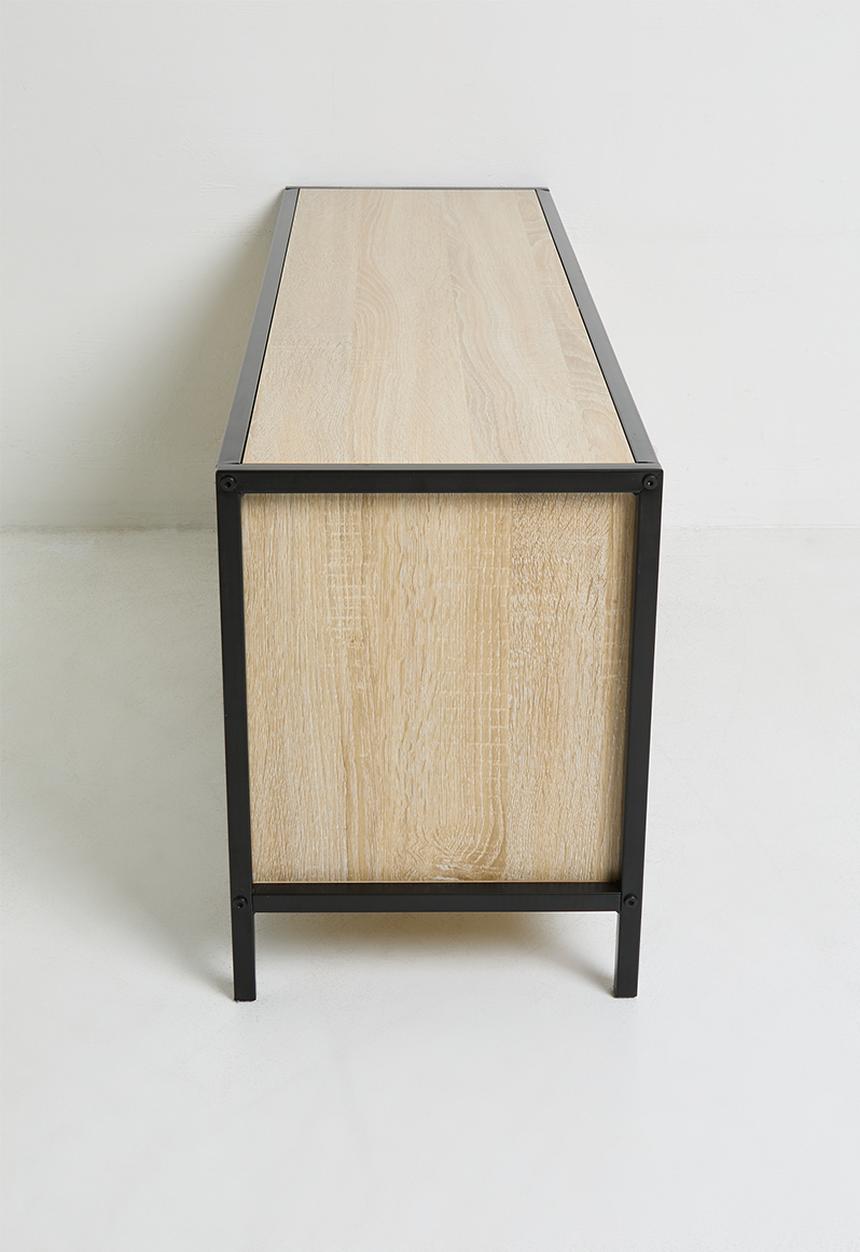 H&S - Single fluted door cabinet - black/natural