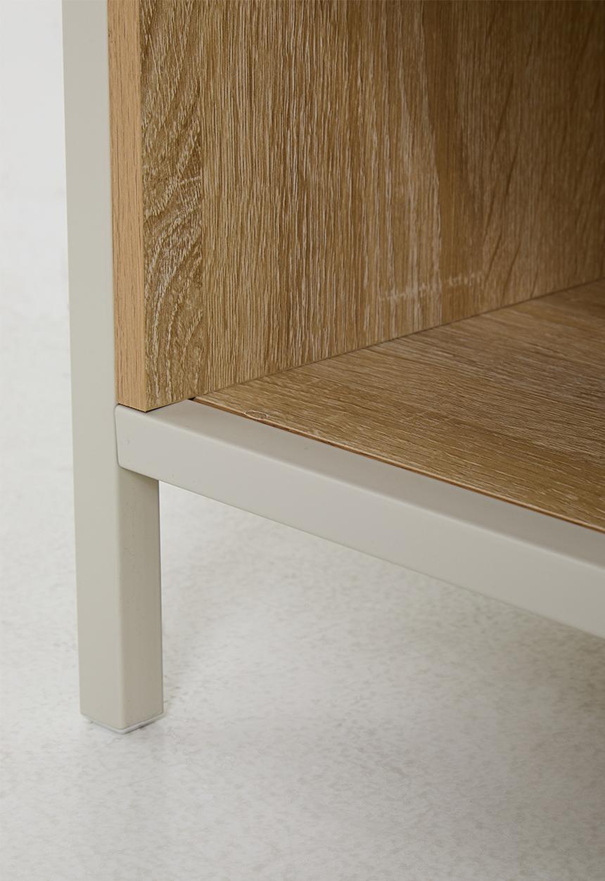 H&S - Single fluted door cabinet - white/natural