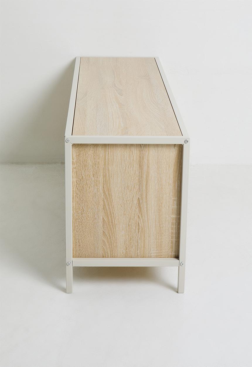 H&S - Single fluted door cabinet - white/natural
