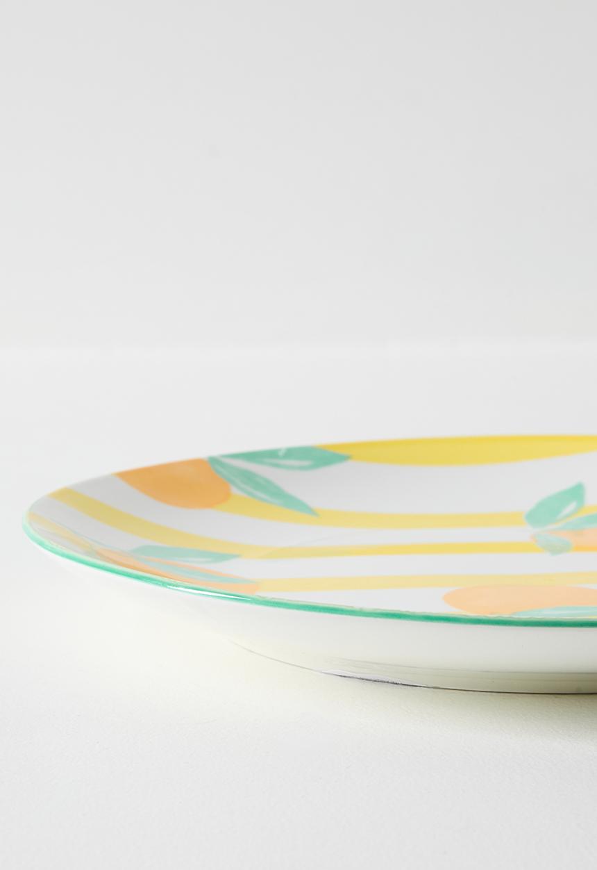 Excellent Houseware - Orange & Stripe Dinner Plate 4pcs Set 27cm - orange