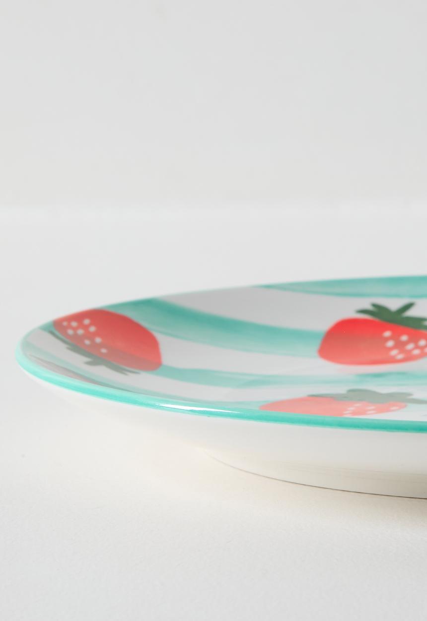 Excellent Houseware - Strawberry & Stripe Dinner Plate 4pcs Set 27cm - multi