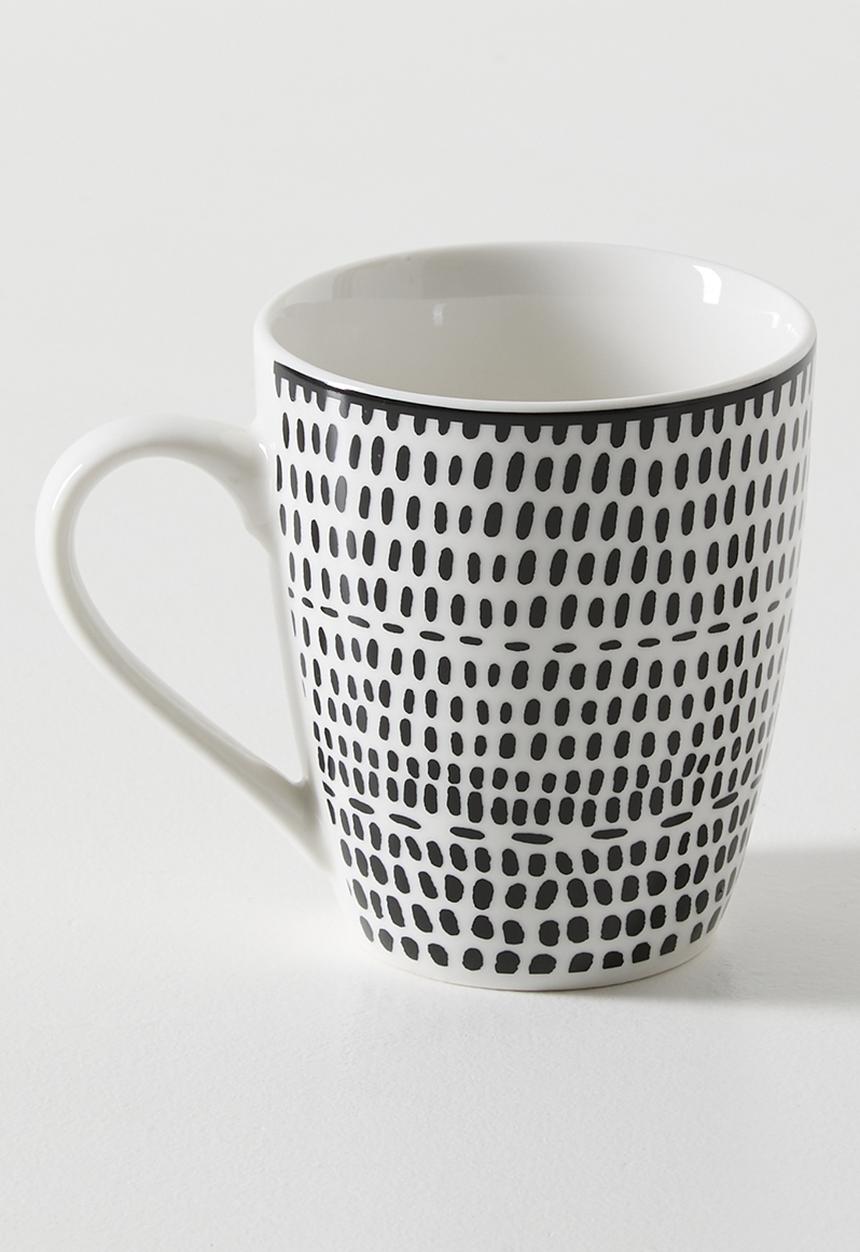 Excellent Houseware - Small Stripe Design Dinnerware Set 16pcs - black & white