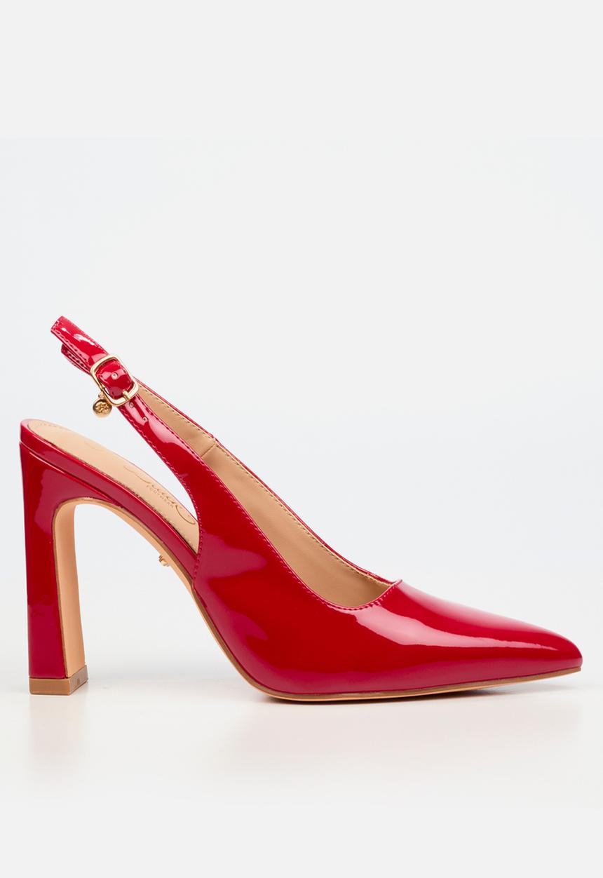 Miss Black - Nala 5 classic slingback block heel - red