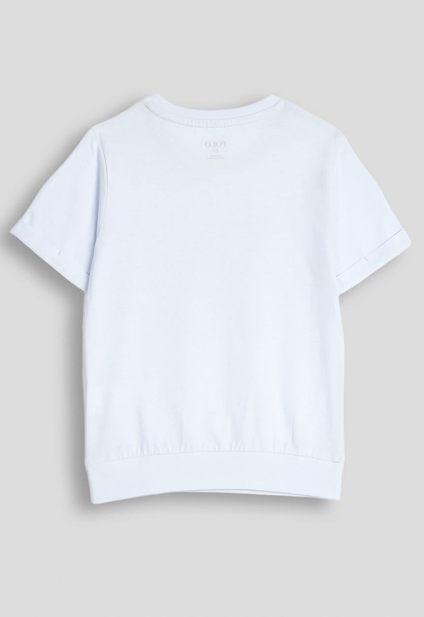 POLO - Girls Isabella Printed Blouson Short Sleeve Tee - Ice Blue