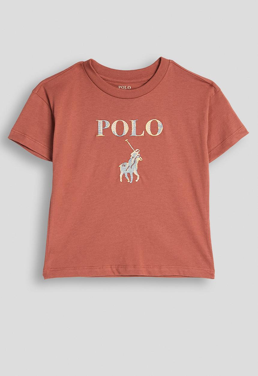 POLO - Girls Gianna Embroidered Ss Tee - Rosewood