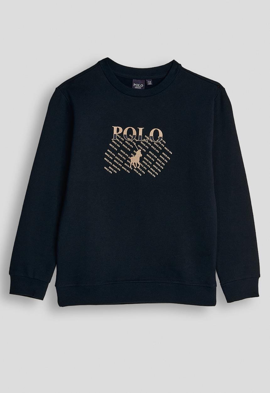 POLO - Boys ayden printed sweater - navy