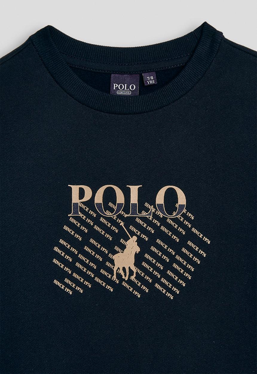 POLO - Boys ayden printed sweater - navy
