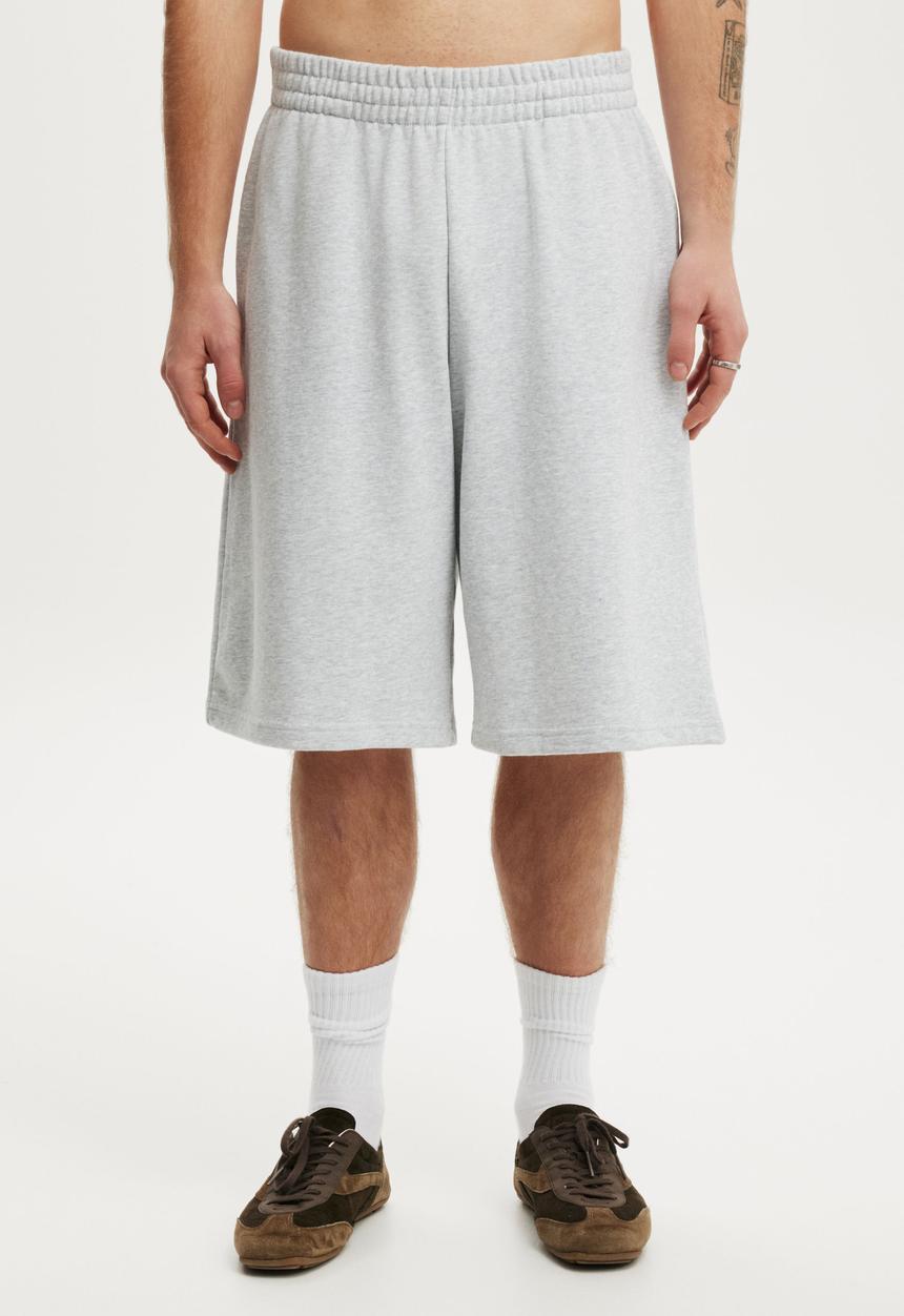 Cotton On - Super Baggy Fleece Short - Grey Marle