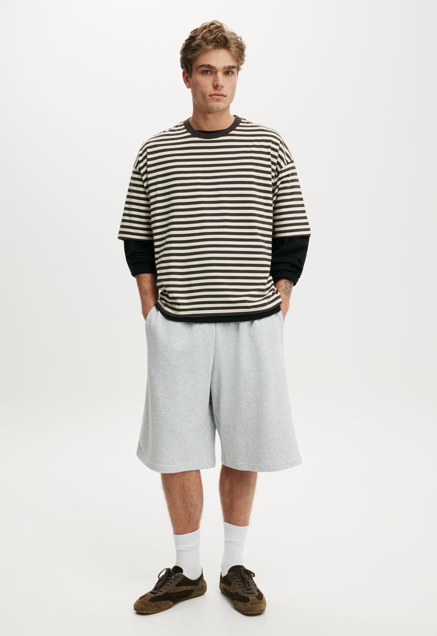 Cotton On - Super Baggy Fleece Short - Grey Marle