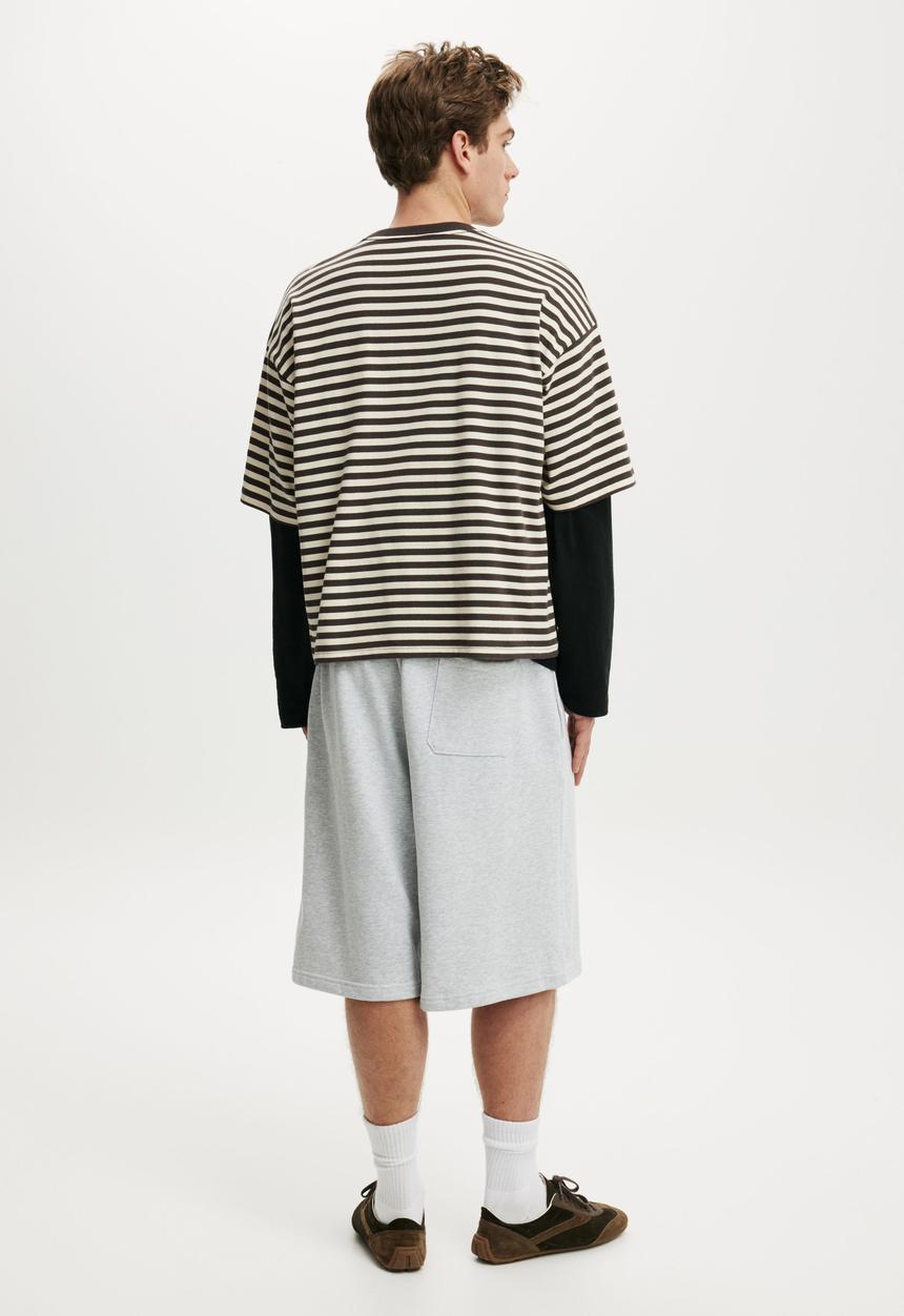 Cotton On - Super Baggy Fleece Short - Grey Marle