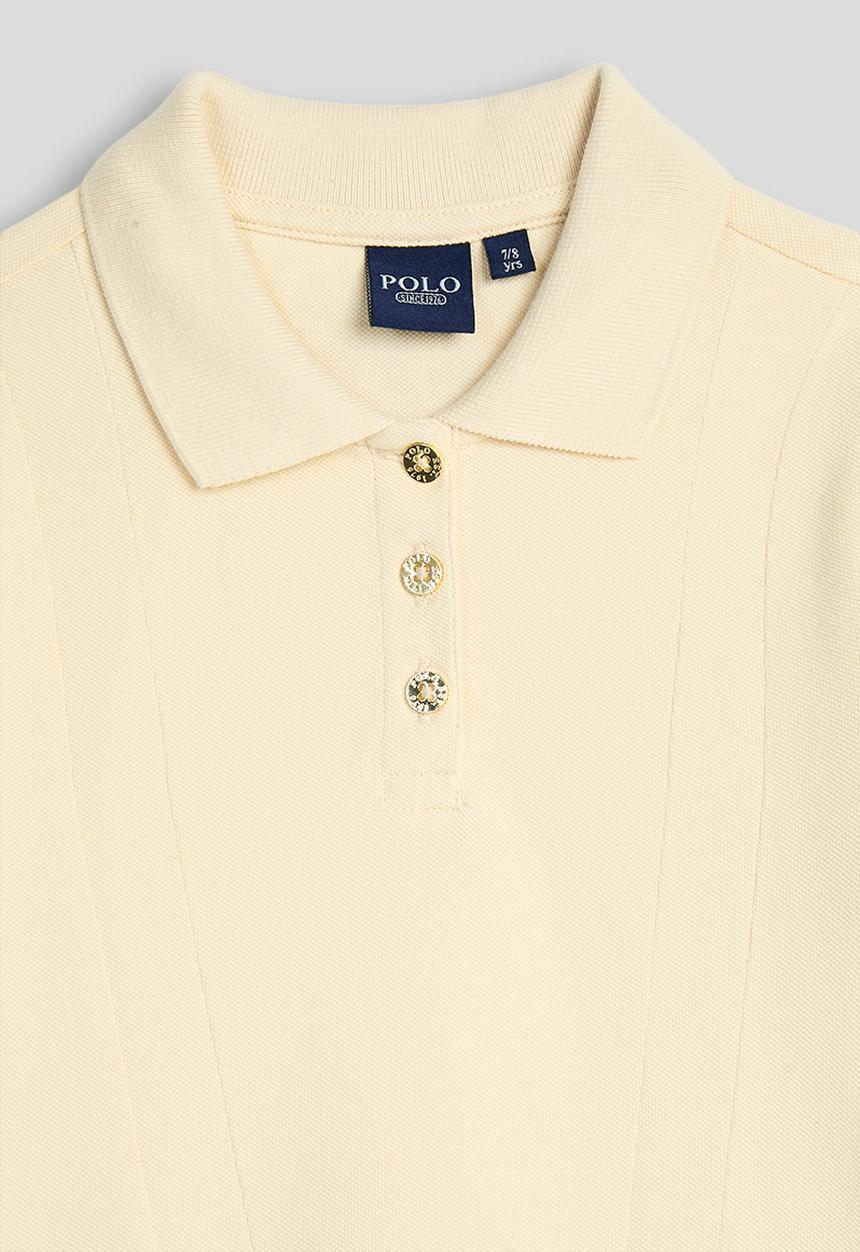 POLO - Girls Ava Flared Ss Golfer Dress - Light Stone