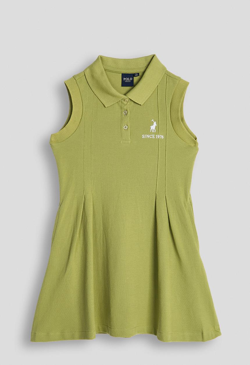 POLO - Girls Ariana Flared Sl Golfer Dress - Green
