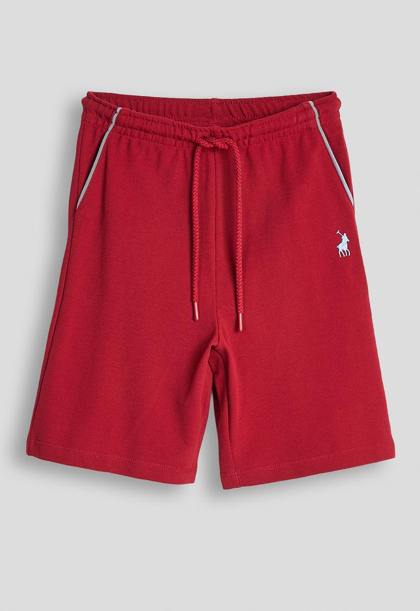 POLO - Boys Jayden Piping Short - Dark Red