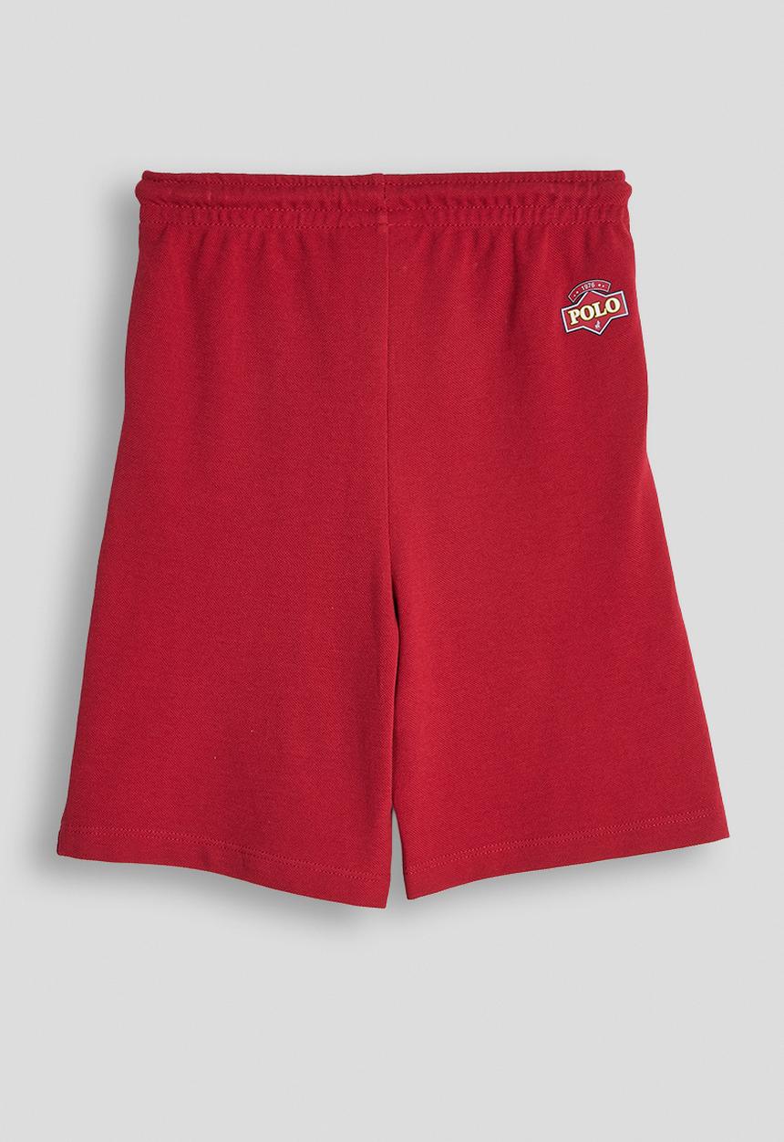 POLO - Boys Jayden Piping Short - Dark Red