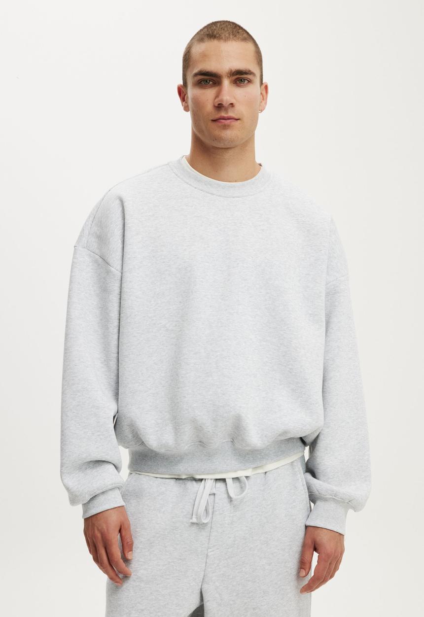 Cotton On - Relaxed Crew Sweater - Grey Marle