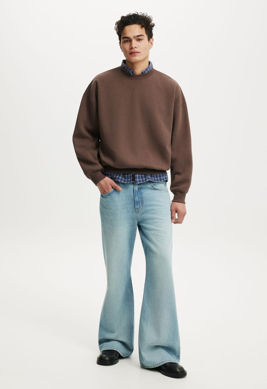 Cotton On - Relaxed Crew Sweater - Espresso