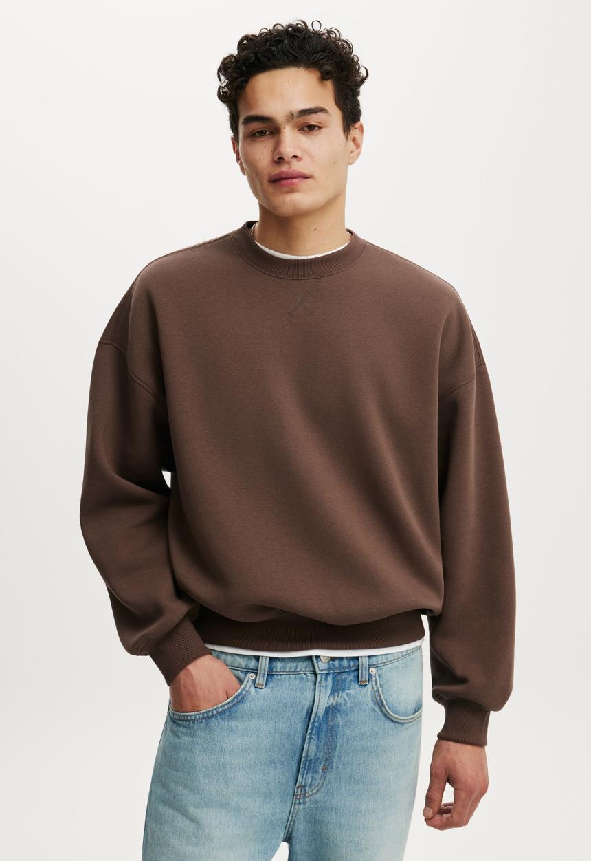 Cotton On - Relaxed Crew Sweater - Espresso