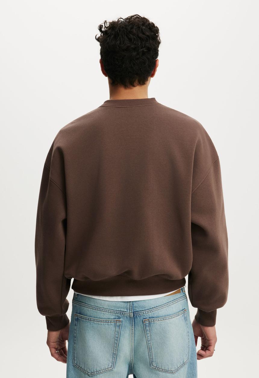 Cotton On - Relaxed Crew Sweater - Espresso