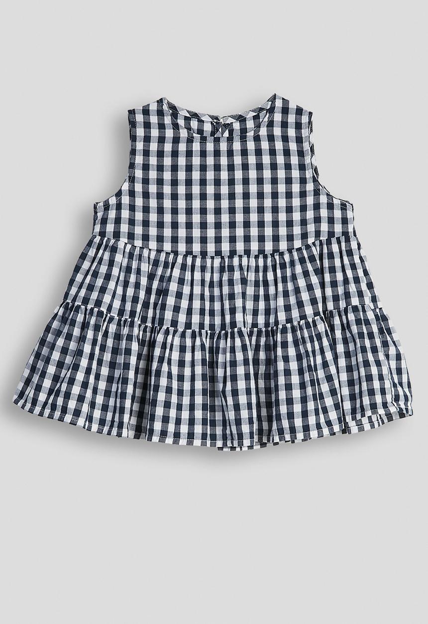 Pop Candy - Check fit & flare skater dress - navy