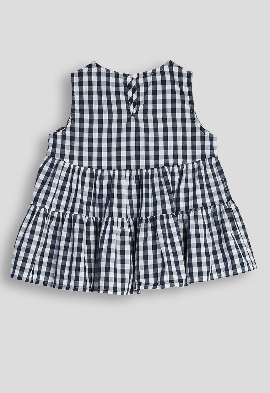 Pop Candy - Check fit & flare skater dress - navy
