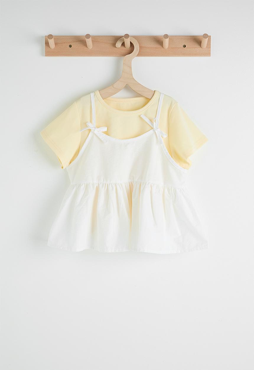 Pop Candy - Tee & cami set - light yellow/white