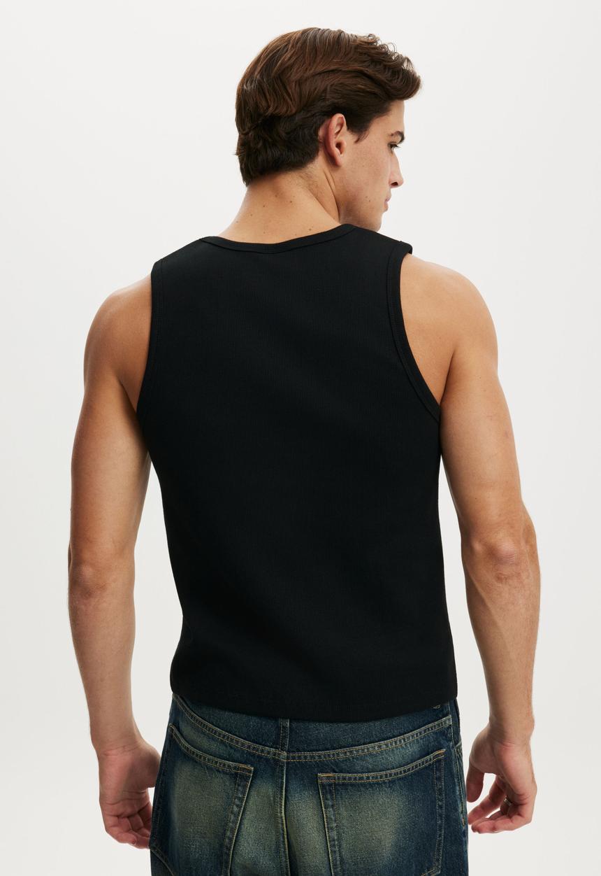 Cotton On - Rib Tank - Black