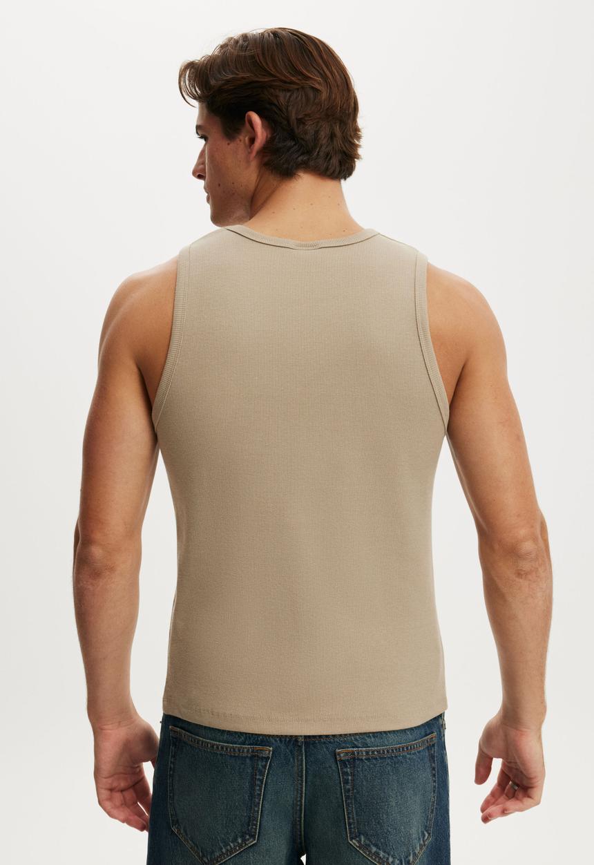 Cotton On - Rib Tank - Hazelnut