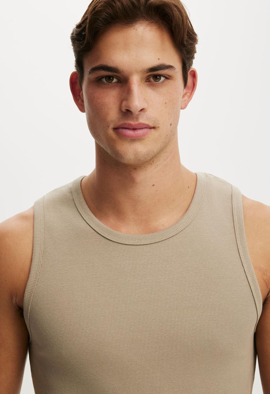 Cotton On - Rib Tank - Hazelnut