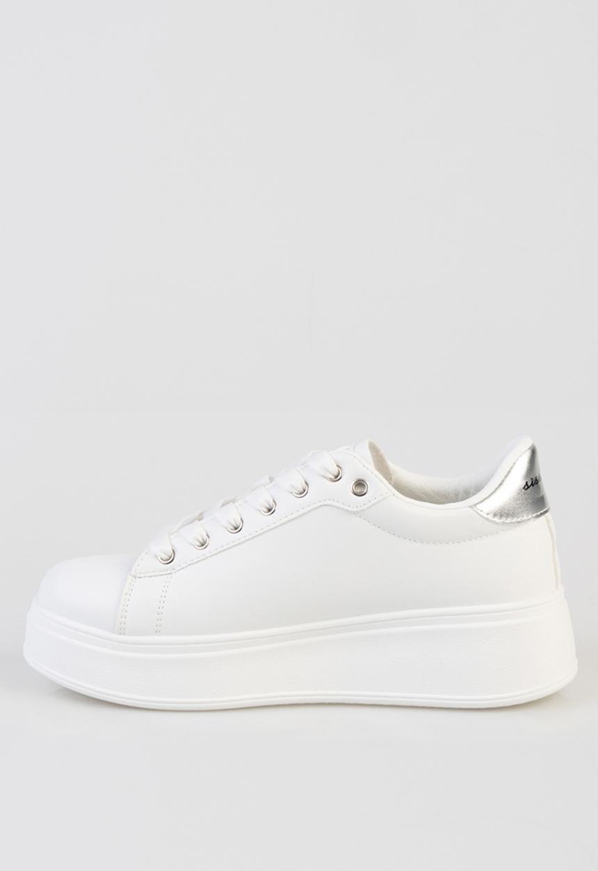 SISSY BOY - Tatum sneaker with removable chain  - white silver