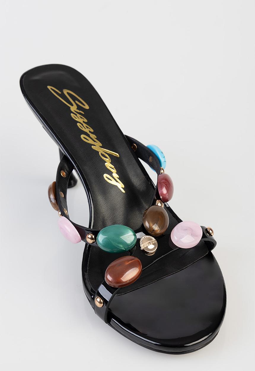 SISSY BOY - Amara open toe mule - black