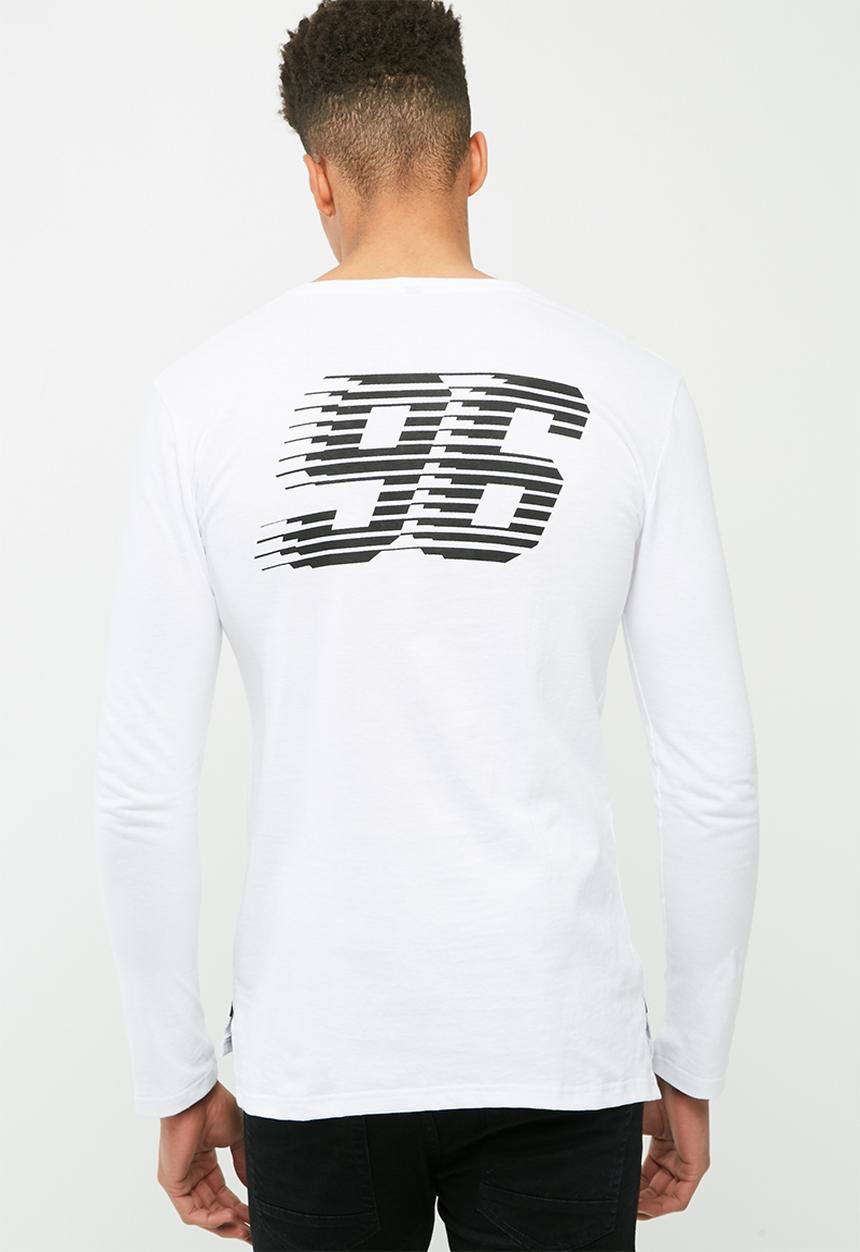 basicthread - Long graphic tail crew neck tee